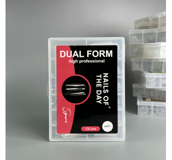 NAILSOFTHEDAY Dual Form Square (Type 2) – верхние формы широкий квадрат/миндаль для ногтей, 130 шт.