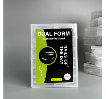 NAILSOFTHEDAY Dual Form Square (Type 7) – верхние формы квадрат для средней длины наращивания, подходит для растущих вниз ногтей, 120 шт.