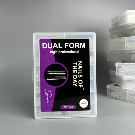 NAILSOFTHEDAY Dual Form Square (Type 5) — верхні форми квадрат для нігтів, 120 шт