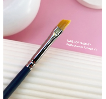 NAILSOFTHEDAY Professional French #4 — кутовий пензель золотистого кольору для французького покриття та тонування на короткій довжині