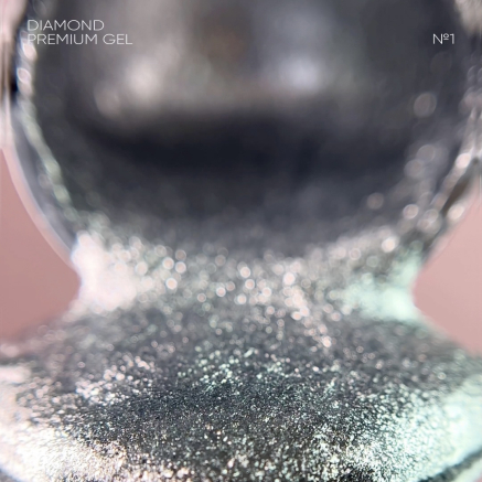 NAILSOFTHEDAY Diamond Premium gel gel polish 01 — срібний гель-лак з дрібною металевою поталью для нігтів, 5 мл