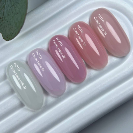 Nailsoftheday Cover base milk 01 — приполено-молочне насичене камуфлююче базове покриття для нігтів, 30 мл