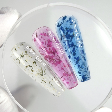 NAILSOFTHEDAY Builder gel 98 — прозорий з сухоцвітами гель для нарощування нігтів, 15 мл