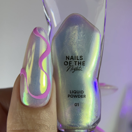 Liquid powder 01 — рідка втирка з переливом від зеленого до фіолетового для нігтів, 5 г