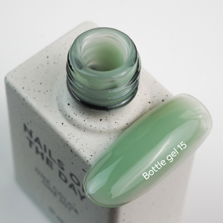NAILSOFTHEDAY Bottle gel 15 — зелений надміцний гель для укріплення нігтів, 10 мл