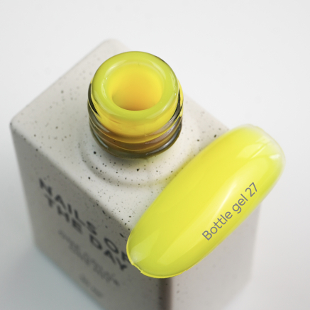 NAILSOFTHEDAY Bottle gel 27 – неоновий жовтий надміцний гель для укріплення нігтів, 10 мл