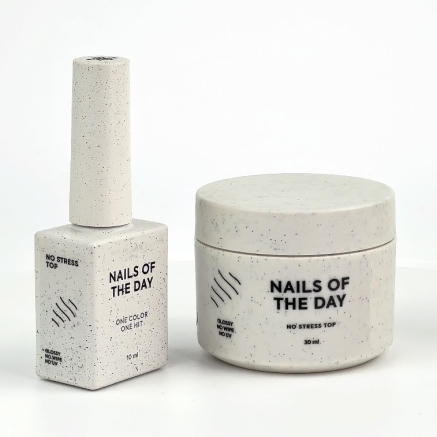 NAILSOFTHEDAY No stress top no wipe — глянцевий топ без липкого шару і без уф-фільтрів, топ АНТИЦАРАПКА, 30 мл