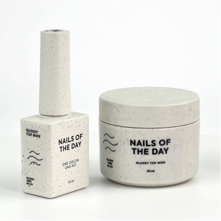 NAILSOFTHEDAY Glossy top wipe – глянцевий топ з липким шаром, без уф-фільтрів, 30 мл