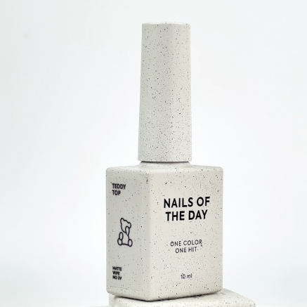 NAILSOFTHEDAY Teddy top wipe — матовий плюшевий топ з липким шаром, нової формули, без уф–фільтрів, 10 мл