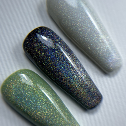 NAILSOFTHENIGHT Holographic Top Cat eye — голографічний топ з ефектом котячого ока для нігтів без липкого шару, 10 мл