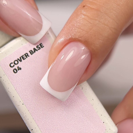 Nailsoftheday Cover base 04 — напівпрозоре пудрово–рожеве базове покриття для нігтів, 10 мл