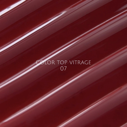 NAILSOFTHEDAY Color top Vitrage 07 — глибокий напівпрозорий бордовий вітраж топ без липкого шару для нігтів, 10 мл