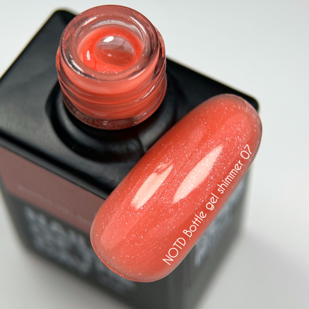NAILSOFTHEDAY Bottle gel shimmer 07 – надміцний кораловий гель зі срібним шимером, 10 мл
