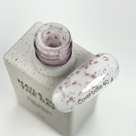 NAILSOFTHEDAY Cover basе 40 potal — насичено-молочне з рожевою поталлю базове покриття для нігтів, 10 мл
