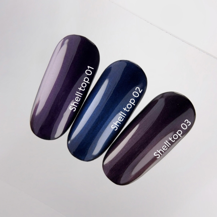 NAILSOFTHEDAY Shell top 02 new formula — перлинний топ з переливом блакитної втирки без липкого шару, 10 мл