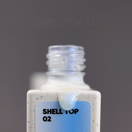 NAILSOFTHEDAY Shell top 02 new formula — перлинний топ з переливом блакитної втирки без липкого шару, 10 мл
