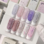 NAILSOFTHEDAY Cover basе 41 confetti — насичено-молочне з рожевим, бірюзовим та білим конфетті базове покриття для нігтів, 10 мл