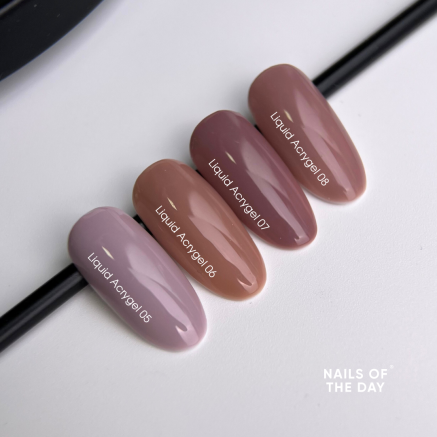 NAILSOFTHEDAY Liquid Acrygel 08 — пильний нюд рідкий акригель нової формули для нігтів, 15 мл