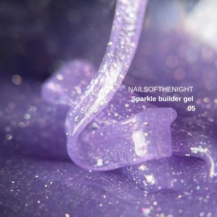 NAILSOFTHENIGHT Sparkle builder gel 05 — ліловий світловідбиваючий будівельний гель, 15 мл