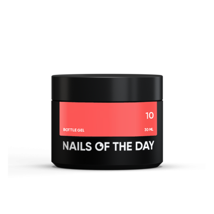 NAILSOFTHEDAY Bottle gel 10 — коралово-червоний надміцний гель для нігтів, 30 мл