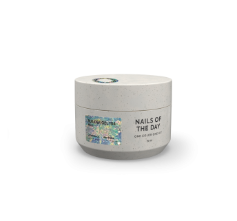 NAILSOFTHEDAY Builder gel 104 — прозорий з пластівцями юкі гель для нарощування нігтів, 15 мл