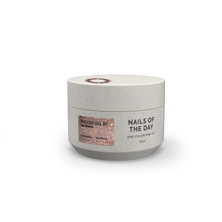 NAILSOFTHEDAY Builder gel 87 — теплий нюдовий з опаловим блиском світловідбиваючий гель для нарощування нігтів, 15 мл