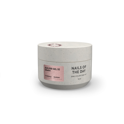 NAILSOFTHEDAY Builder gel 92 — нюдово-персиковий світловідбиваючий гель для нарощування нігтів, 15 мл