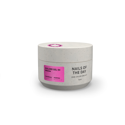 NAILSOFTHEDAY Builder gel 94 — холодний рожевий світловідбиваючий гель для нарощування нігтів, 15 мл