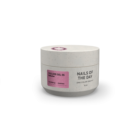 NAILSOFTHEDAY Builder gel 96 — рожевий світловідбиваючий гель для нарощування нігтів, 15 мл