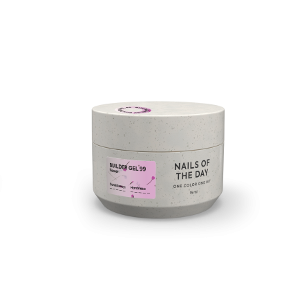 NAILSOFTHEDAY Builder gel 99 — рожевий з сухоцвітами гель для нарощування нігтів, 15 мл