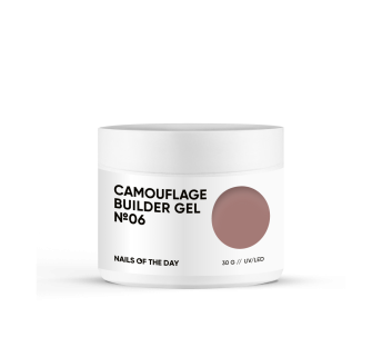 NAILSOFTHEDAY Camouflage builder gel 06 — коричневий камуфлюючий будівельний гель для нігтів, 30 г