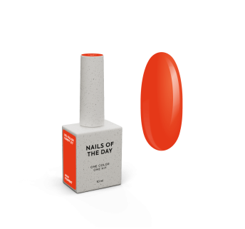 NAILSOFTHEDAY Gel polish Candy — яскраво-насичений кораловий гель-лак, що перекривається в один шар, 10 мл