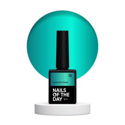 NAILSOFTHEDAY Color Top/Vitrage 13 — напівпрозорий глибокий морський синій вітраж, 10 мл