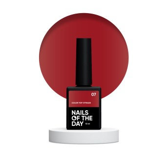 NAILSOFTHEDAY Color top Vitrage 07 — глибокий напівпрозорий бордовий вітраж топ без липкого шару для нігтів, 10 мл