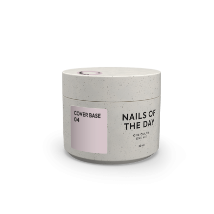 Nailsoftheday Cover base 04 — напівпрозоре пудрово–рожеве базове покриття для нігтів, 30 мл