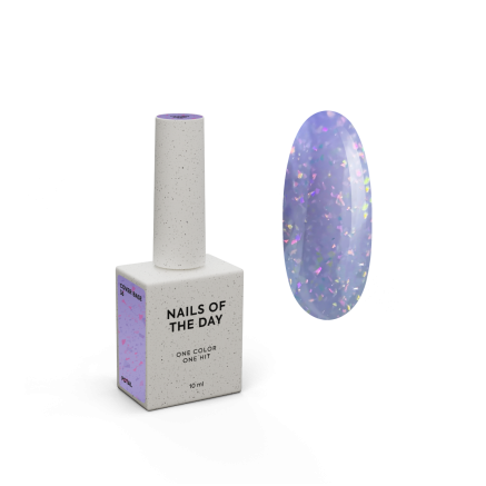 NAILSOFTHEDAY Cover basе 36 potal — бузкове з голографічною поталлю базове покриття для нігтів, 10 мл