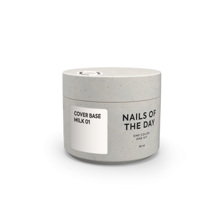 Nailsoftheday Cover base milk 01 — приполено-молочне насичене камуфлююче базове покриття для нігтів, 30 мл