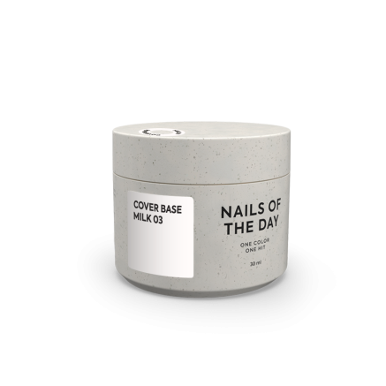 NAILSOFTHEDAY Cover base milk 03 — напівпрозоре молочне базове покриття для нігтів, 30 ml