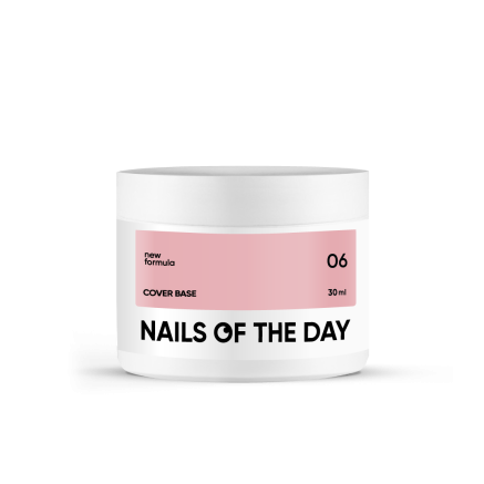 Nailsoftheday Cover base 06 — нюдово–персикове камуфлююче базове покриття для нігтів, 30 мл