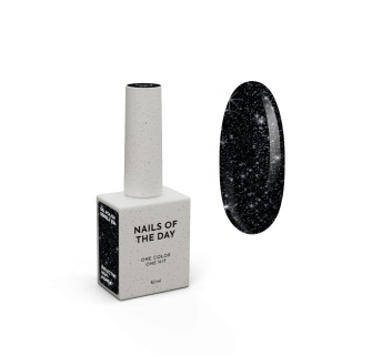 NAILSOFTHEDAY Gel polish Deniels — пігментований чорний зі срібним шиммером світловідбиваючий гель–лак для нігтів, 10 мл