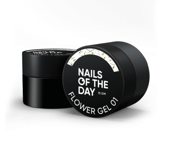 NAILSOFTHEDAY Build gel Flower 01 — прозорий будівельний гель з сухими квіточками для нігтів, 15 мл