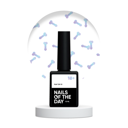 NAILSOFTHEDAY FUN! top 01 — фінішне покриття для нігтів з голографічним арт-декором , без липкого шару, 10 мл