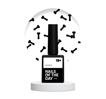 NAILSOFTHEDAY FUN! top 03 — фінішне покриття для нігтів з чорним арт-декором , без липкого шару, 10 мл