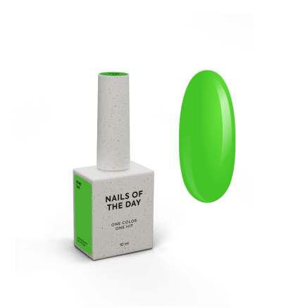 NAILSOFTHEDAY Gel polish Kiwi-247 — неоново-зелений гель лак, що перекривається в один шар, 10 мл