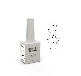 NAILSOFTHEDAY Jon Snow top 01 — фінішне покриття з чорними шестиграниками різних розмірів, без липкого шару, 10 мл