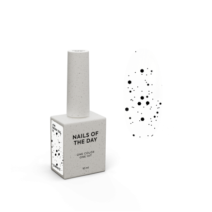 NAILSOFTHEDAY Jon Snow top 01 — фінішне покриття з чорними шестиграниками різних розмірів, без липкого шару, 10 мл