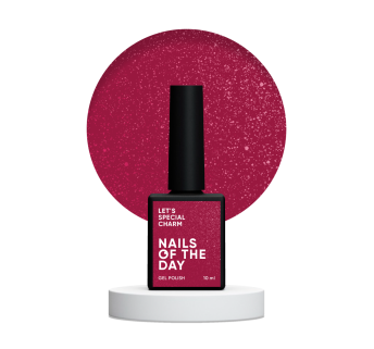 NAILSOFTHEDAY Let’s special Charm — яскравий малиново-рожевий із дрібним шимером гель–лак для нігтів, що перекриває в один шар, 10 мл