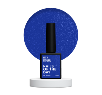 NAILSOFTHEDAY Let’s special Crystal — глибокий синій із дрібним шимером гель–лак для нігтів, що перекриває в один шар, 10 мл