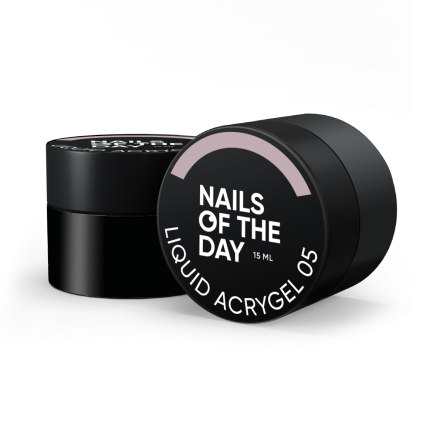 NAILSOFTHEDAY Liquid Acrygel 05 — пильно–рожевий рідкий акригель нової формули для нігтів, 15 мл