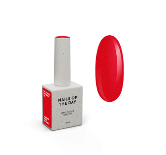 NAILSOFTHEDAY Gel polish Madonna — червоний з блискітками гель-лак для нігтів, що перекриває в один шар, 10 мл